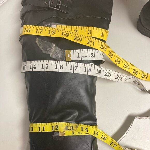 JG Women’s Riding Boots, Black,Sz 7.5, fur on inside, Inside zipper,buckle - Picture 5 of 13